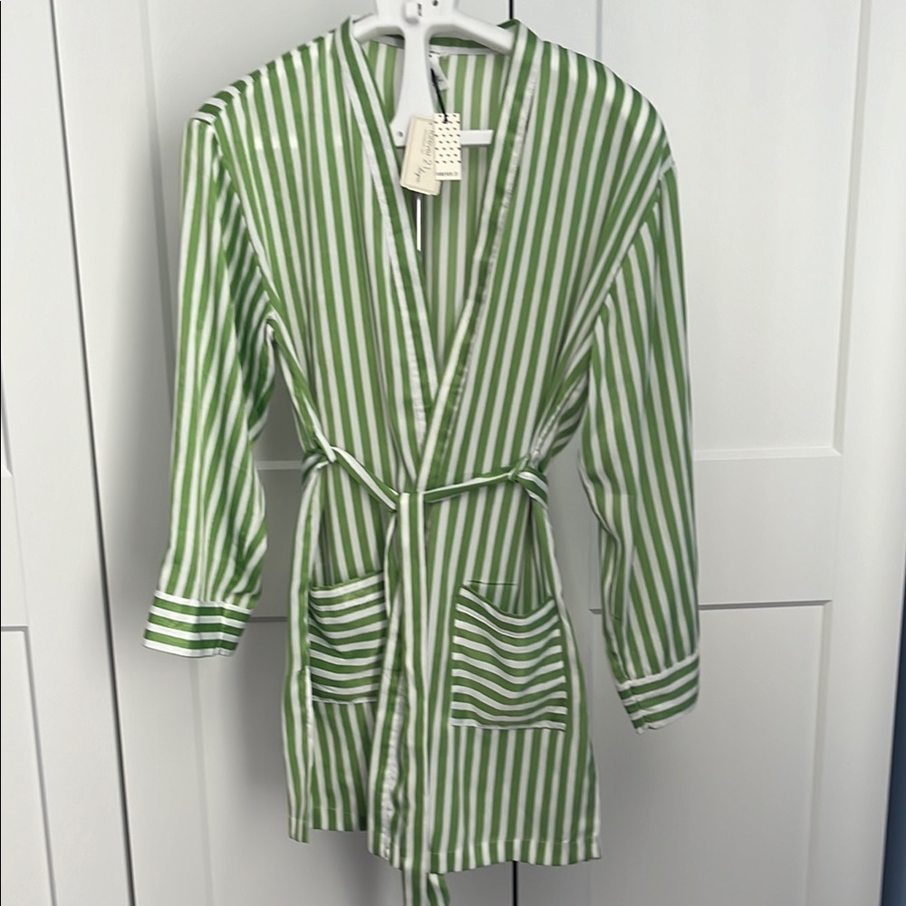 Forever 21 , New with tags Green and White Striped lightweight Robe